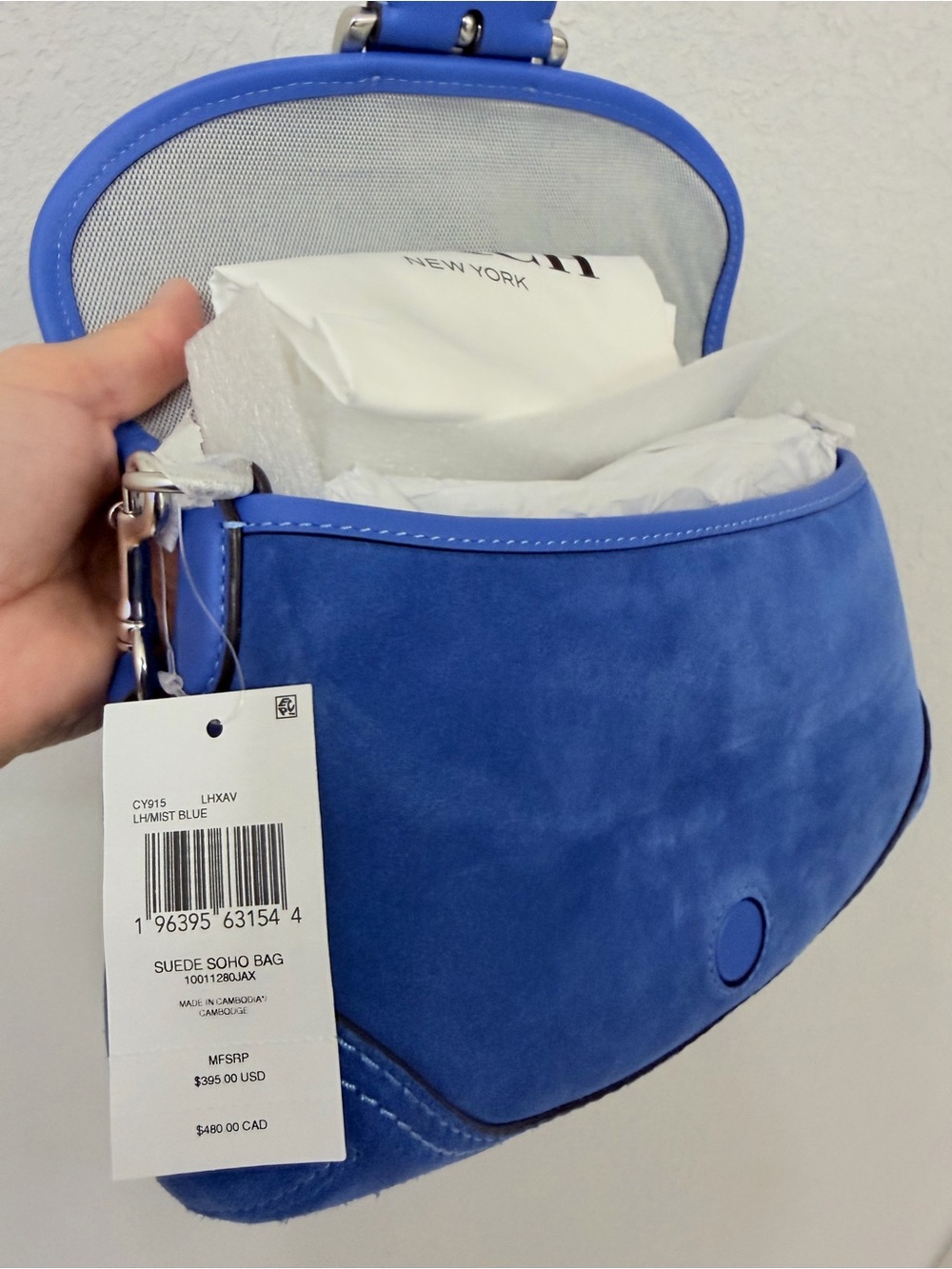 Blue Suede Coach SoHo buckle bag - Picture 6 of 7